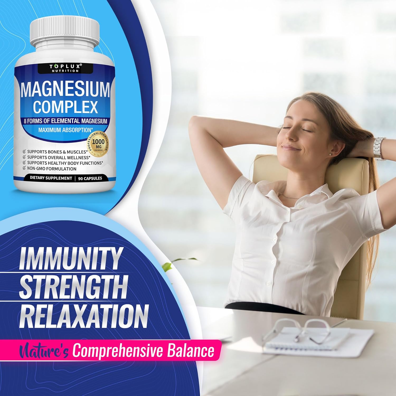 1000mg Magnesium Complex Capsules 8 in 1