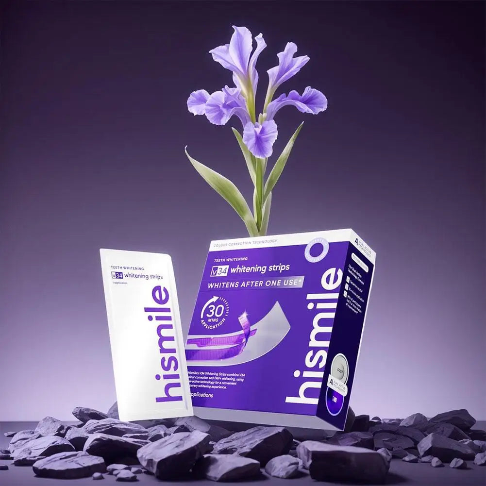 Dr.Clean Purple BrightSmile Whitening Strips - 34 Strips SHIPPED FROM USA