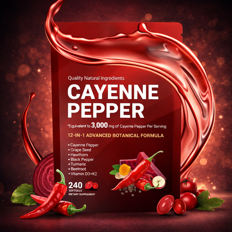 Cayenne Pepper 12 in 1 Botanical Extract Formula Nutrition Gels (240 pack)