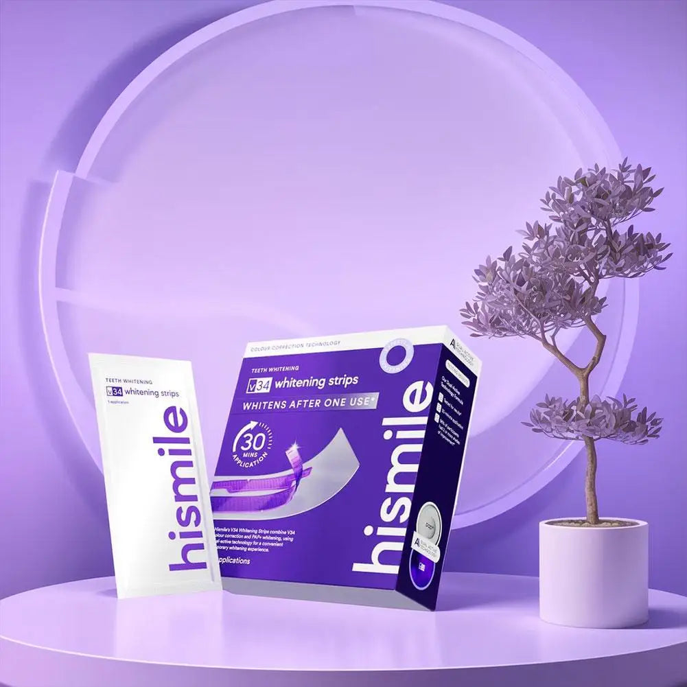 Dr.Clean Purple BrightSmile Whitening Strips - 34 Strips SHIPPED FROM USA